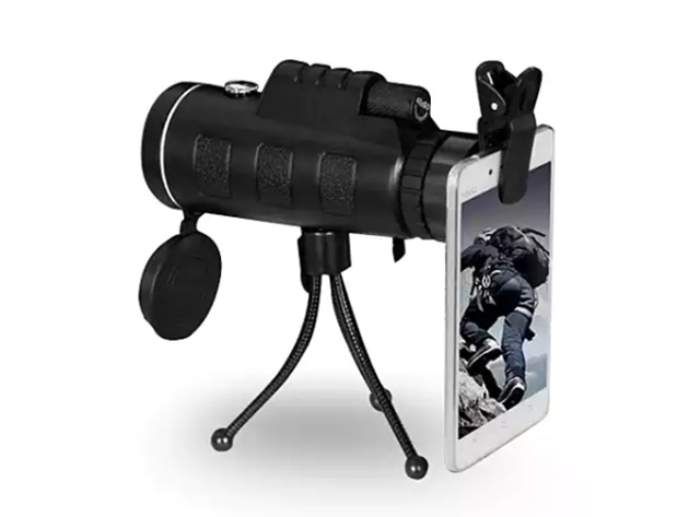 Zoomable 60X Monocular with Smartphone Attachment